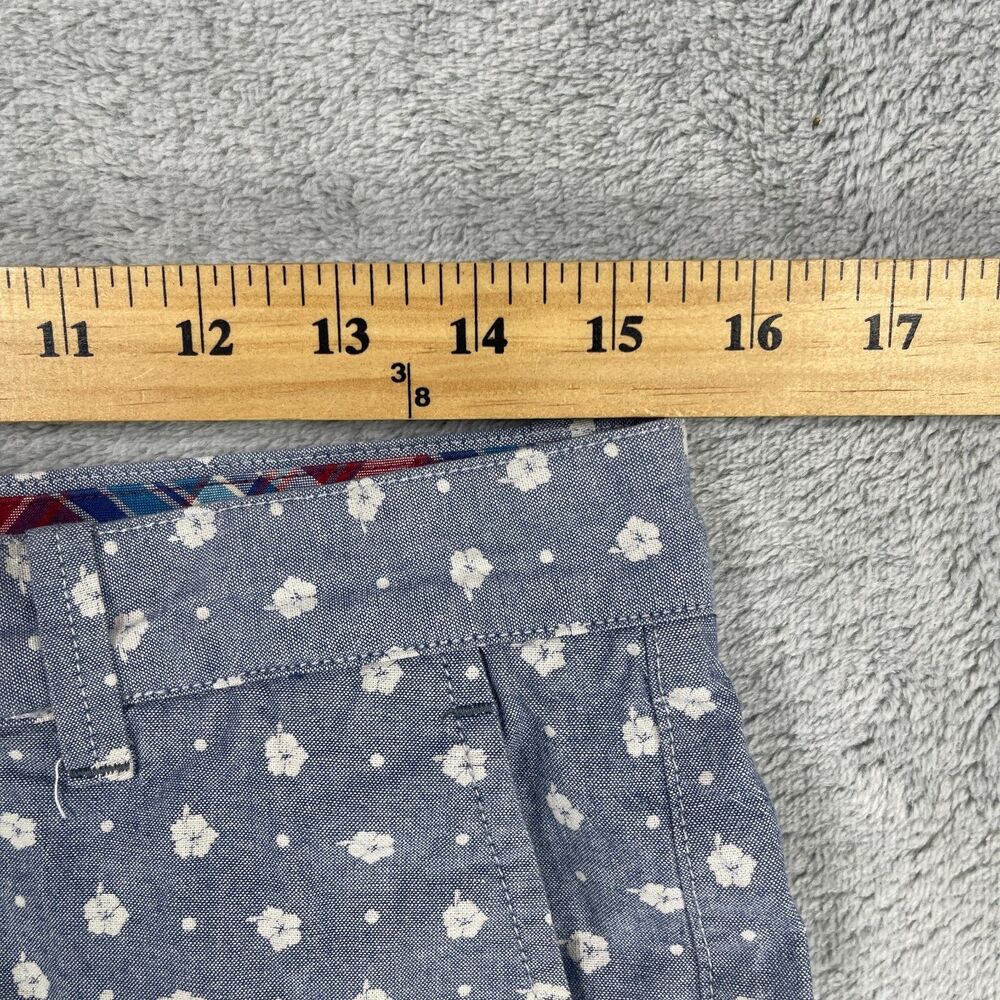 Brooks Brothers Chino Shorts Men's 31 Blue White Floral Flannel Cotton - Picture 8 of 13